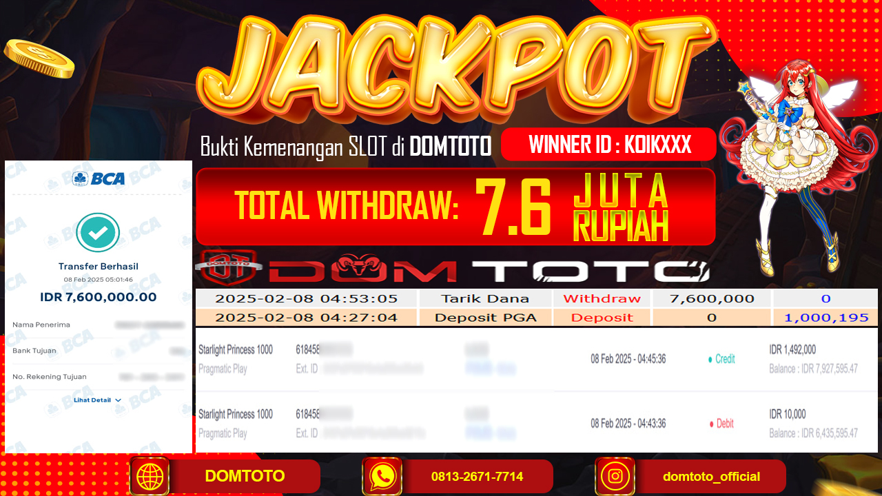 JACKPOT SLOT STARLIGHT PRINCES 1000 8 FEBRUARI 2025